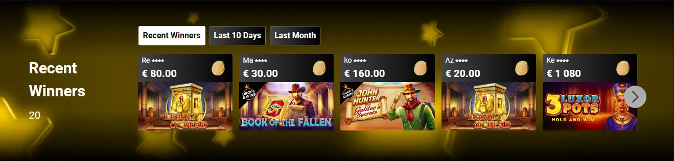 vincitori recenti su BWin